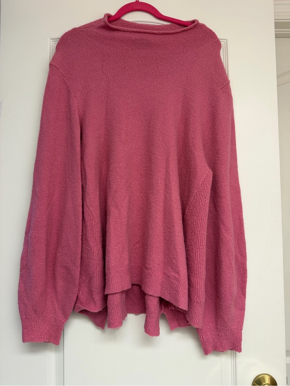 Cozy Pink Mockneck Oversized Knit Sweater Size XL